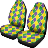 Purple Green And Yellow Mardi Gras Print Universal Fit Car Seat Covers 102422