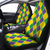 Purple Green And Yellow Mardi Gras Print Universal Fit Car Seat Covers 102422