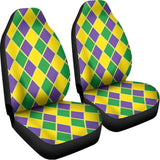 Purple Green And Yellow Mardi Gras Print Universal Fit Car Seat Covers 102422