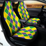 Purple Green And Yellow Mardi Gras Print Universal Fit Car Seat Covers 102422