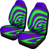 Purple Green Psychedelic Trippy Print Universal Fit Car Seat Covers 102422