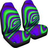 Purple Green Psychedelic Trippy Print Universal Fit Car Seat Covers 102422