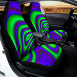 Purple Green Psychedelic Trippy Print Universal Fit Car Seat Covers 102422