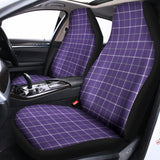 Purple Grey And White Tattersall Print Universal Fit Car Seat Covers 102422