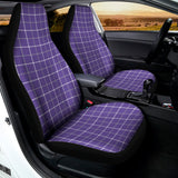 Purple Grey And White Tattersall Print Universal Fit Car Seat Covers 102422