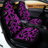 Purple Halloween Coffin Pattern Print Universal Fit Car Seat Covers 102422