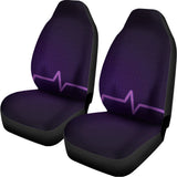 Purple Heartbeat Print Universal Fit Car Seat Covers 102422