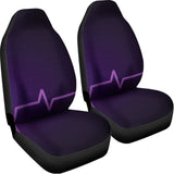 Purple Heartbeat Print Universal Fit Car Seat Covers 102422