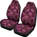 Purple Japanese Amaryllis Pattern Print Universal Fit Car Seat Covers 102422