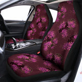 Purple Japanese Amaryllis Pattern Print Universal Fit Car Seat Covers 102422