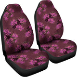 Purple Japanese Amaryllis Pattern Print Universal Fit Car Seat Covers 102422