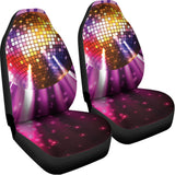 Purple Light Disco Ball Print Universal Fit Car Seat Covers 102422