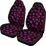 Purple Marijuana Leaf Pattern Print Universal Fit Car Seat Covers 102422