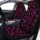 Purple Marijuana Leaf Pattern Print Universal Fit Car Seat Covers 102422