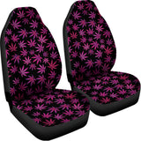Purple Marijuana Leaf Pattern Print Universal Fit Car Seat Covers 102422