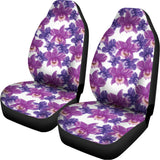Purple Orchid Flower Pattern Print Universal Fit Car Seat Covers 102422