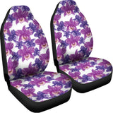 Purple Orchid Flower Pattern Print Universal Fit Car Seat Covers 102422