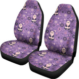 Purple Panda And Flower Pattern Print Universal Fit Car Seat Covers 102422