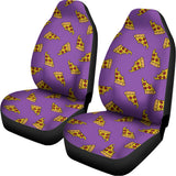 Purple Pizza Pattern Print Universal Fit Car Seat Covers 102422