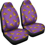 Purple Pizza Pattern Print Universal Fit Car Seat Covers 102422