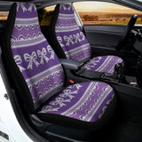 Purple Ribbon Knitted Pattern Print Universal Fit Car Seat Covers 102422