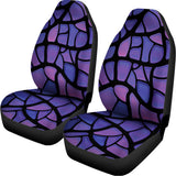 Purple Stained Glass Mosaic Print Universal Fit Car Seat Covers 102422