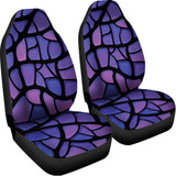 Purple Stained Glass Mosaic Print Universal Fit Car Seat Covers 102422