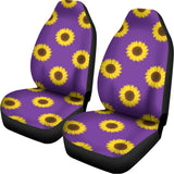 Purple Sunflower Pattern Print Universal Fit Car Seat Covers 102422