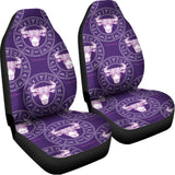 Purple Taurus Zodiac Pattern Print Universal Fit Car Seat Covers 102422