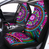 Purple Teal Circle Mandala Print Universal Fit Car Seat Covers 102422