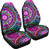 Purple Teal Circle Mandala Print Universal Fit Car Seat Covers 102422