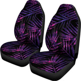 Purple Tropical Leaves Print Universal Fit Car Seat Covers 102422