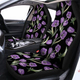Purple Watercolor Tulip Pattern Print Universal Fit Car Seat Covers 102422