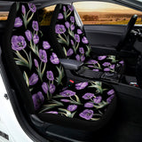 Purple Watercolor Tulip Pattern Print Universal Fit Car Seat Covers 102422