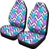 Purple Zig Zag Pineapple Pattern Print Universal Fit Car Seat Covers 102422