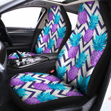 Purple Zig Zag Pineapple Pattern Print Universal Fit Car Seat Covers 102422