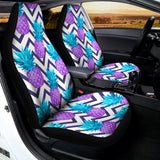 Purple Zig Zag Pineapple Pattern Print Universal Fit Car Seat Covers 102422