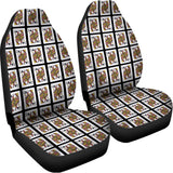 Queen Of Clubs Pattern Print Universal Fit Car Seat Covers 102422