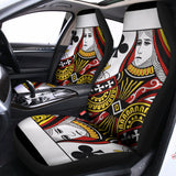 Queen Of Clubs Playing Card Print Universal Fit Car Seat Covers 102422