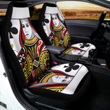 Queen Of Clubs Playing Card Print Universal Fit Car Seat Covers 102422