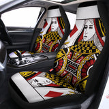 Queen Of Diamonds Playing Card Print Universal Fit Car Seat Covers 102422