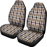 Queen Of Hearts Pattern Print Universal Fit Car Seat Covers 102422