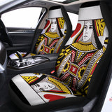 Queen Of Hearts Playing Card Print Universal Fit Car Seat Covers 102422