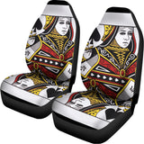 Queen Of Spades Playing Card Print Universal Fit Car Seat Covers 102422