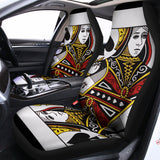 Queen Of Spades Playing Card Print Universal Fit Car Seat Covers 102422