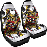 Queen Of Spades Playing Card Print Universal Fit Car Seat Covers 102422