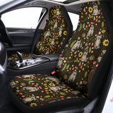 Raccoon And Floral Pattern Print Universal Fit Car Seat Covers 102422