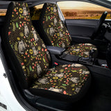 Raccoon And Floral Pattern Print Universal Fit Car Seat Covers 102422
