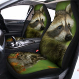 Raccoon And Flower Print Universal Fit Car Seat Covers 102422