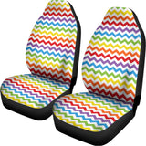 Rainbow Chevron Pattern Print Universal Fit Car Seat Covers 102422